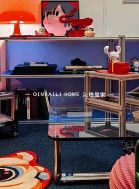 多层靠墙客厅收置物QXM纳架铝材开式型摆件储放物展示架落地陈列