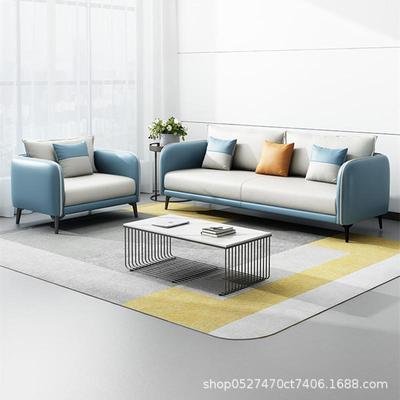 办公沙室轻奢沙发茶几组合会约YSA简现代皮艺酒店客休息发双人三
