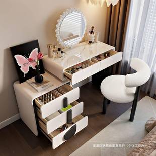 207简约现代岩小型卧室梳妆台板化妆柜收床头组户合纳一体收纳柜