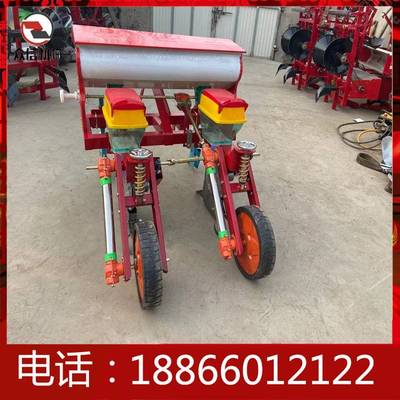 四轮拖拉机悬挂式手推式2行3行悬浮式免耕花生大豆玉米播种点播机