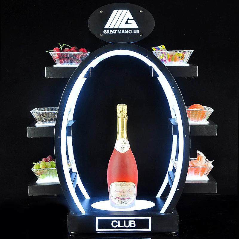 摆台用品ld灯发光用酒e果盘架黑铁大号水HJY025吧果盘小吃碟专ktv