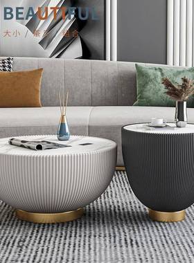 现代简约款岩板茶29566几小组合轻大厅奢客酒小圆桌店民宿碗茶几