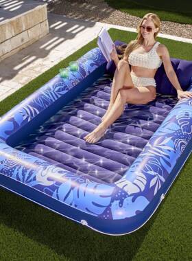 工厂充气美晒黑泳泳池躺椅大号202501双人日光浴缸充息气水浴床池