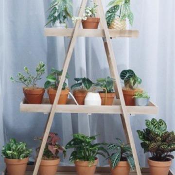 实木展架花架书架架隔板置物式博古架阶梯陈列KBT美乡村复古怀架