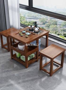 烧茶实木茶桌椅组合阳茶43750几台茶具套装泡台茶桌子小型茶台水