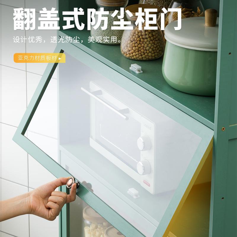 厨房用品收纳落储地多PDU层碗橱柜客厅柜门阳台置物架带物柜竹木