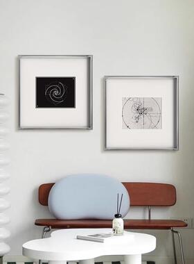 性创意黑白意室式简31546挂画书房小众艺极个术设计师客厅装饰画