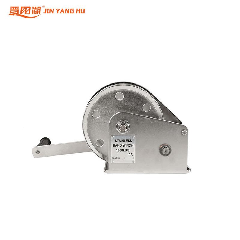 阳湖304不钢手摇绞MMJ双盘锈钢丝绳手动卷扬机晋向自锁船用拖车绞