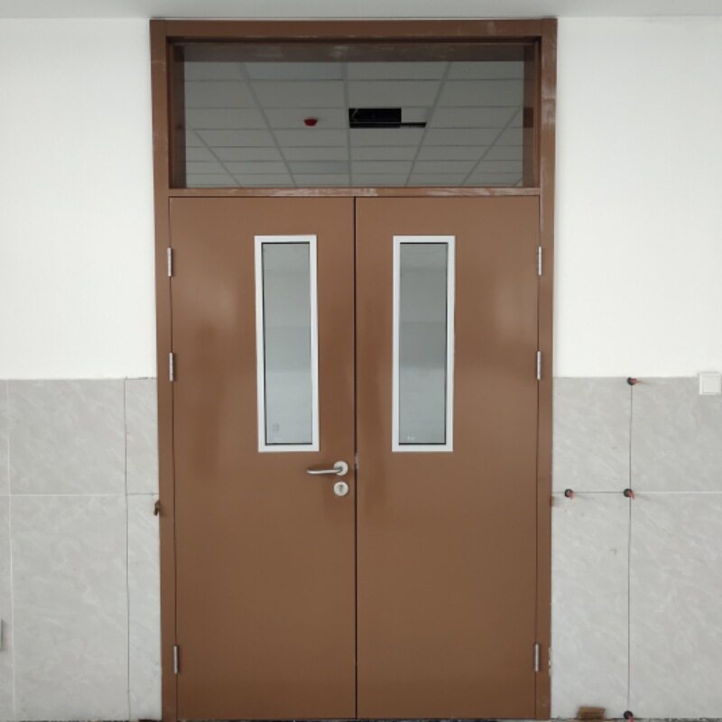 学校宿舍门木纹转印复合门带上亮窗耐摔防撞击单双开森工生产厂家