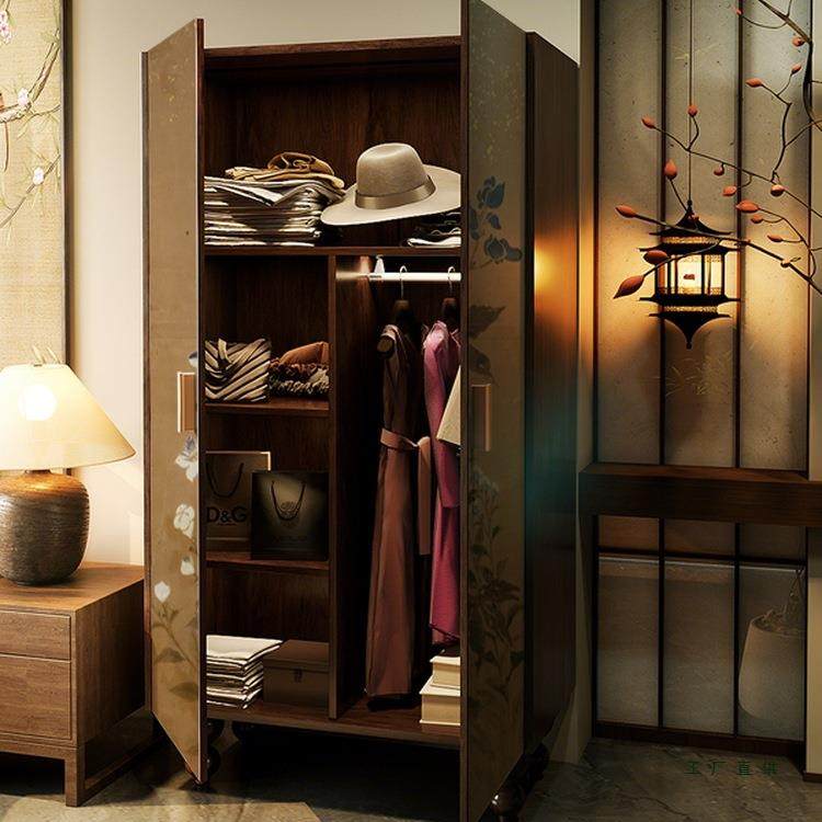 法式F996THHM古风225新款卧室衣柜一中体0安装实免木收纳柜家用装
