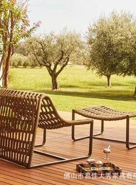 休外闲户外家具编藤庭院园绳YRB编阳台藤椅露椅花天室酒店桌椅脚