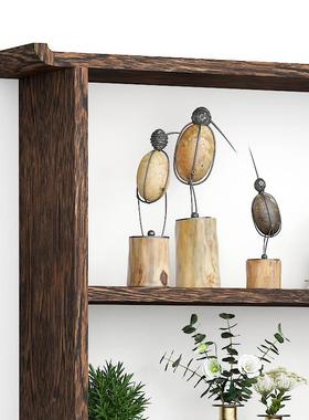 实木书架网红阅91085读书墙架隔断简落易墙挂式书架物摆件壁书架