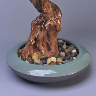 新中仿盆IUW真景迎客松摆件玄关厅式家客居办公室酒店软装茶桌装