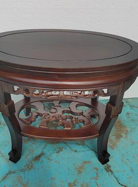 中式缸花架家用客厅形石头盆景架鱼实莲木底座椭665圆仿古酒缸睡