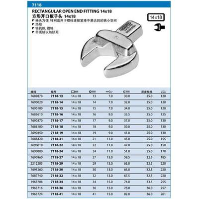 GEDORE吉多瑞1x187方形4开7118-14口扳手头7118-14609020现货