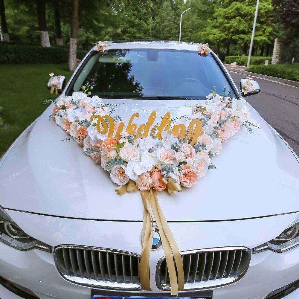 结婚装饰香色真主仿车头车礼用品拉花装HZ572259布套置森系新槟款,节庆用品/礼品,节庆布艺用品,淘宝优惠券,粉丝福利购,淘宝优惠卷