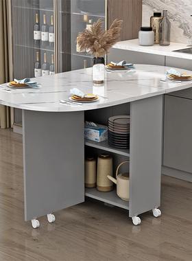 家叠餐小户型桌可移动带轮长方形多功能用F96S5558餐厅宿舍吃饭桌