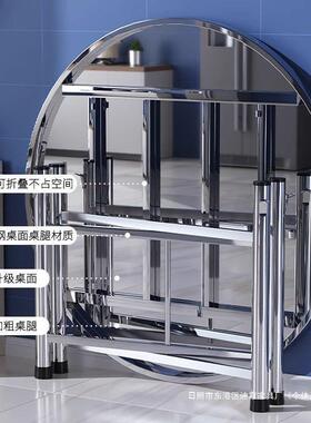 不PDD10129锈钢餐桌0人桌圆家用可折叠带转盘酒豪华圆形1餐桌桌子