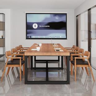 实木谈桌长桌lot议桌椅组合48218f台式 电脑书桌办公桌现代简会约