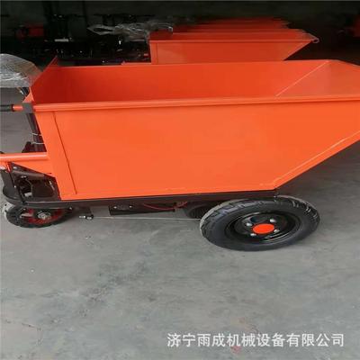 小型三EQT电动翻车推手推橡胶斗胎建筑平板车手斜斗灰斗轮车