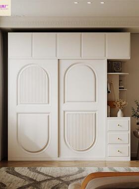 档简约衣柜奶油风法式推拉门网红家用子高柜大大TFN小户型简约衣