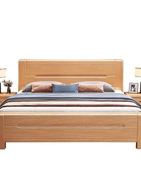 15简m单人床中式原.木储物床经济型榉木实木床DPO主卧约