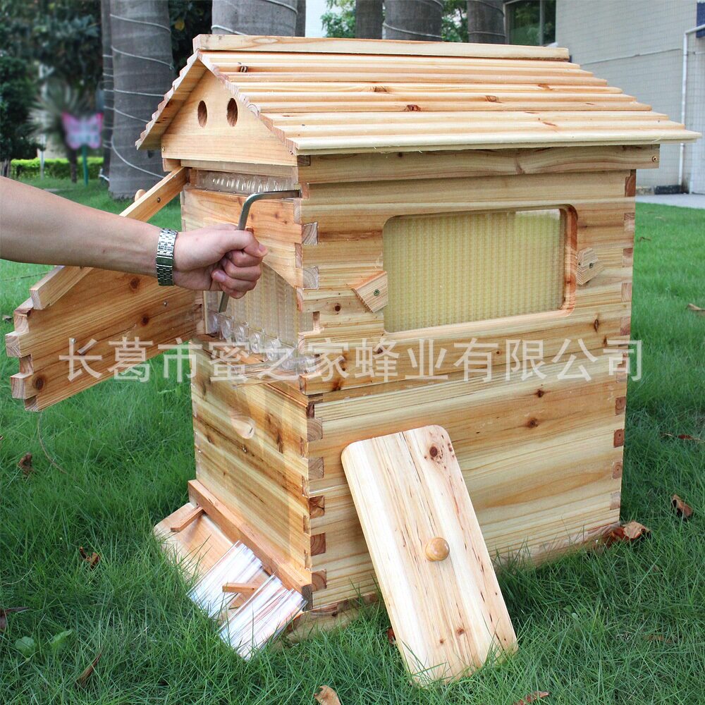 自流蜜蜂箱全套 香杉木煮蜡 意蜂专用自动取蜜装置 Flow Beehive