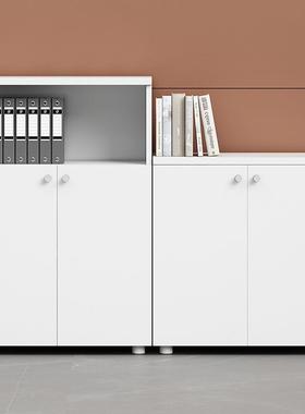 办公室矮柜储CZH低柜办公文件柜简代约现高木质柜落地资料柜物收