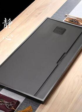 乌金石茶茶盘用家39155简约嵌茶托排水石板具茶台茶海入