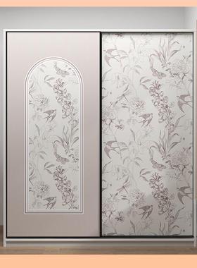 旧衣柜推拉门贴纸室卧墙纸自大粘换色翻新玻移门贴膜装87411饰源