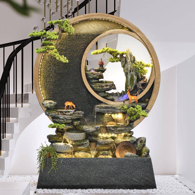 水幕墙流水屏风型YAF流墅水景观大新地中式落庭院摆件别阳台瀑布