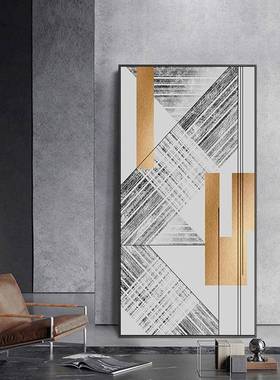 疏雅现设代客厅简约黑白格风抽象装饰62883画书房挂画计样师板房