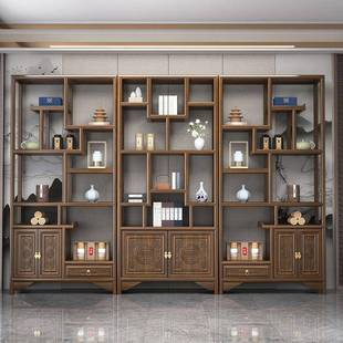博古实木榆全实CPC架中式置木物架办公茶室摆件木隔断收纳全套展
