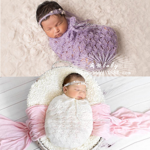 儿童摄影服装新生儿摄影睡袋马海毛手工编织服宝宝睡袋影楼服装