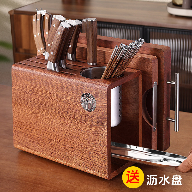 实木刀架置物架2025新款筷笼一体家用厨房放菜板刀具收纳架台面
