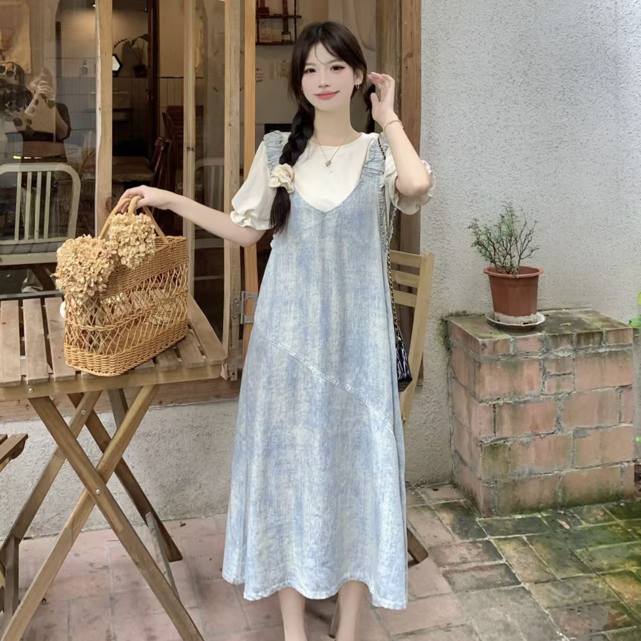 万类原创孕妇装背带连衣图片