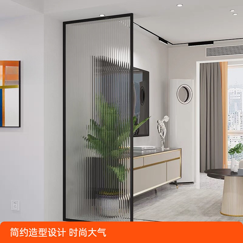 超白水波纹油画水纹钢化艺术玻璃隔断屏风客厅入户玄关卫生间半墙