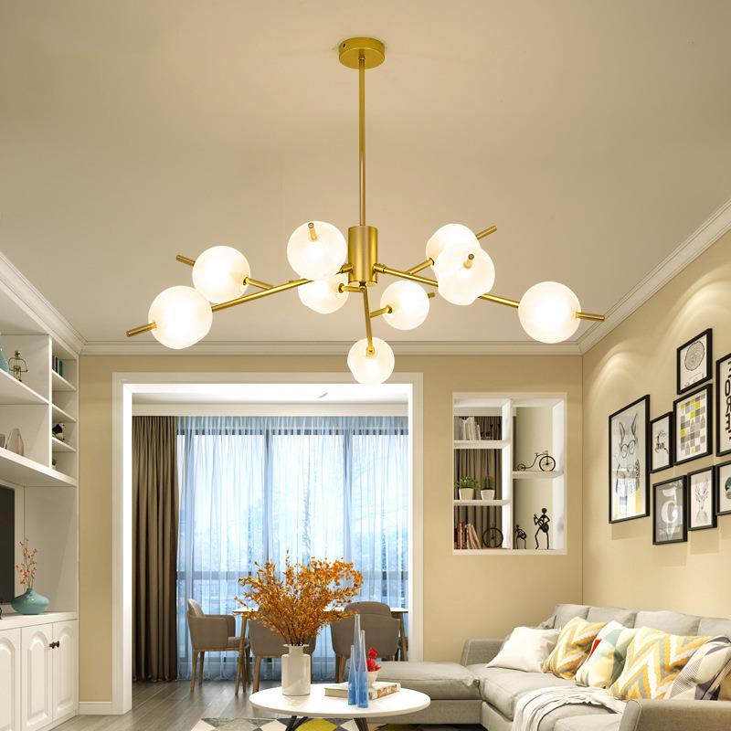 北欧客厅吊灯后现代简约卧室书房餐厅吊灯个性艺术铁艺魔豆吊灯