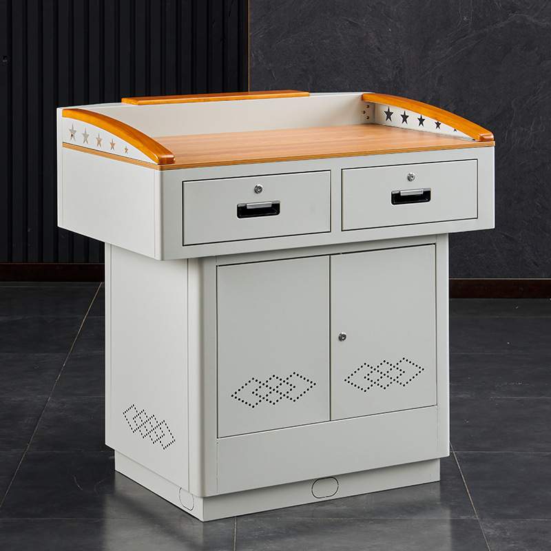 多媒体讲台钢面学校教师中控讲桌多媒体电脑桌木面培训机构演讲台