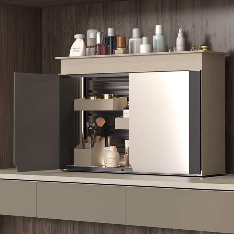 衣帽间衣柜橱柜化妆镜声控电动智能升降拉篮皮革首饰收纳柜内五金