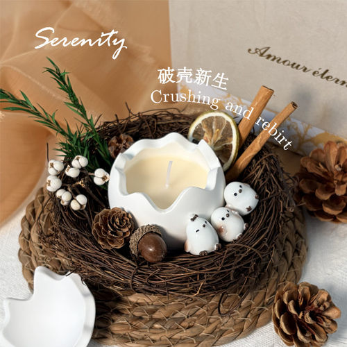 鸟巢香薰蜡烛礼盒摆件持久留香闺蜜可爱生日礼物摆件伴手礼品女生