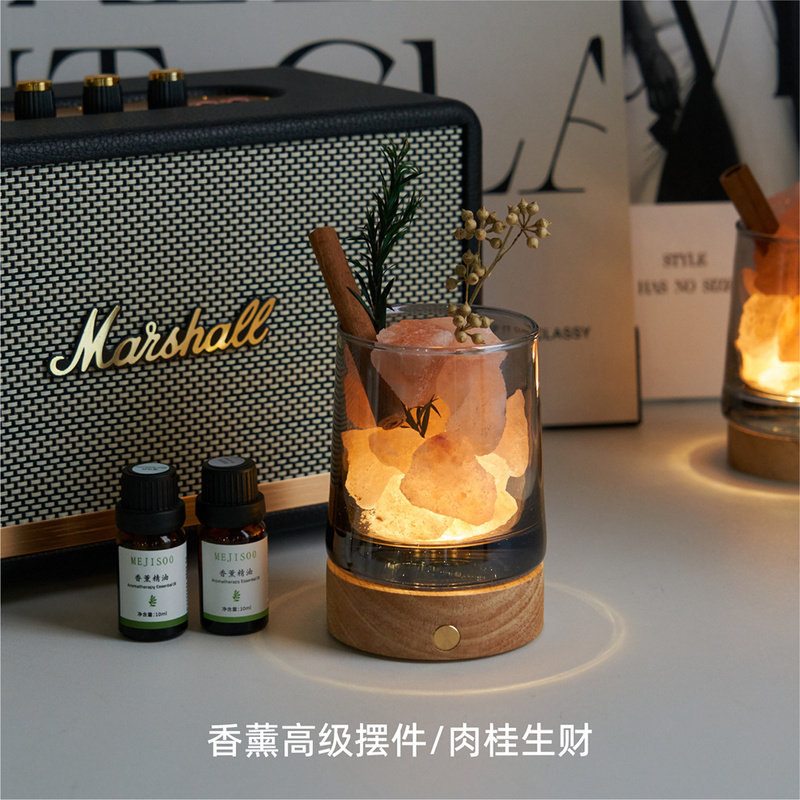 店铺酒店民宿无火香薰晶石扩香石精油家用摆件小夜灯卧室氛围高级
