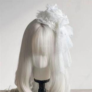 Little Fortune千堆雪雀之羽手作lolita头饰蕾丝小礼帽发边夹发饰