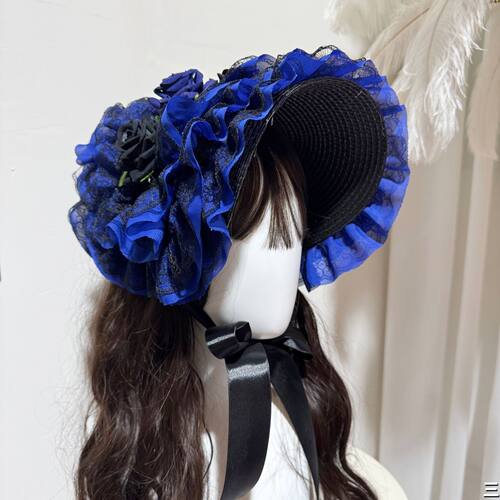 Little Fortune手作哥特风lolita扁帽bnt汉洋折衷洛丽塔头饰礼帽