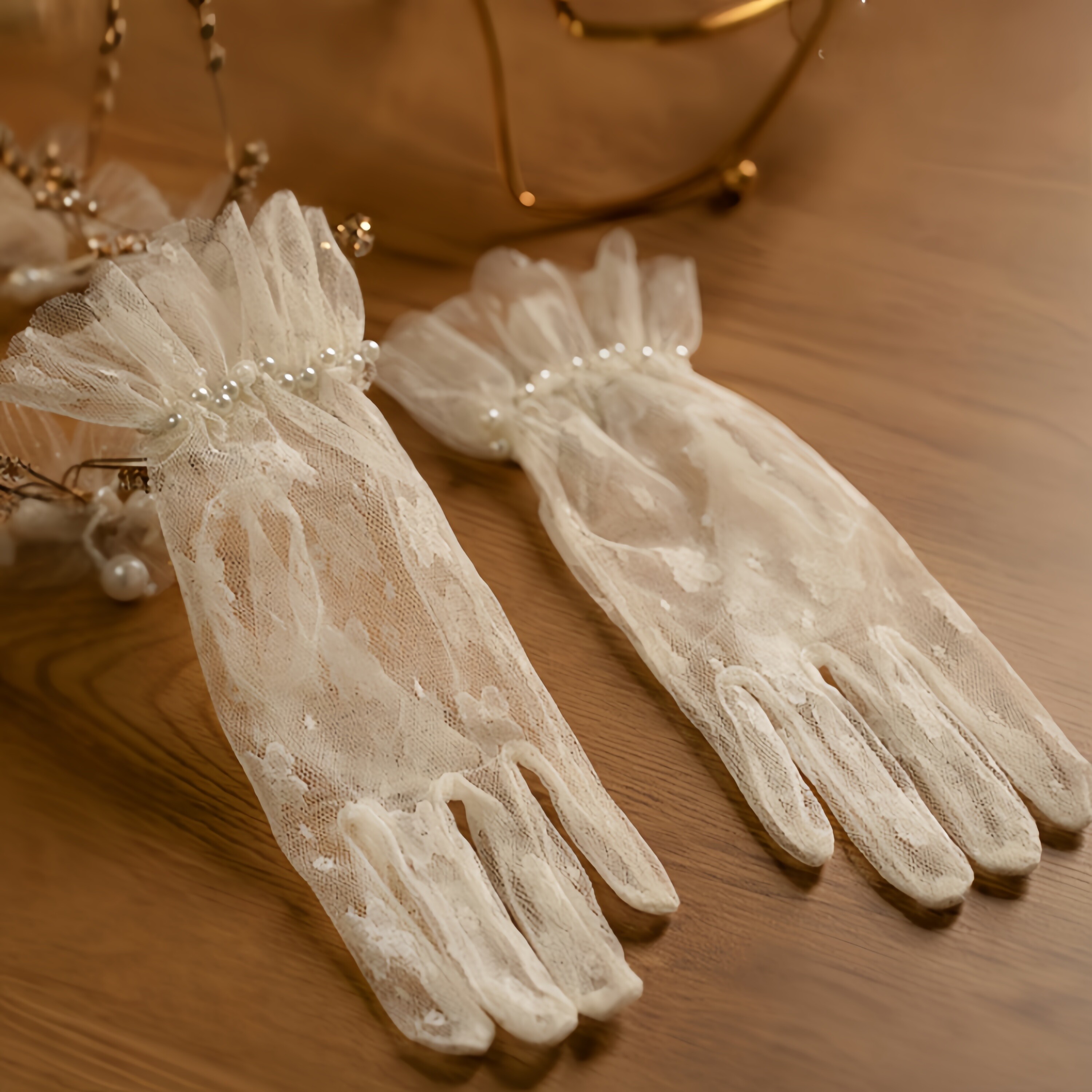 米色Lolita网纱手袖cla系花嫁款
