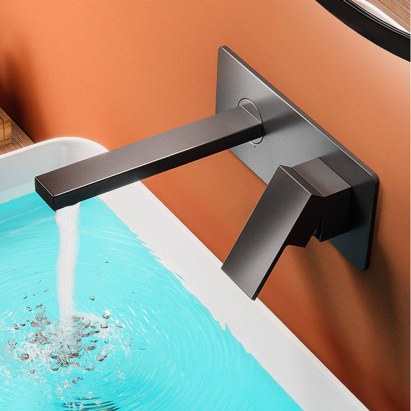 入墙式水龙头全铜恒温面盆枪灰色暗装嵌入式冷热万向出水墙排,家装主材,面盆龙头,淘宝优惠券,粉丝福利购,淘宝优惠卷