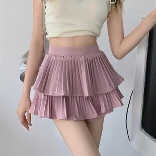 百搭显瘦可爱小个子百褶蛋糕短裙裤 韩版 夏季 蓬蓬半身裙女2026新款
