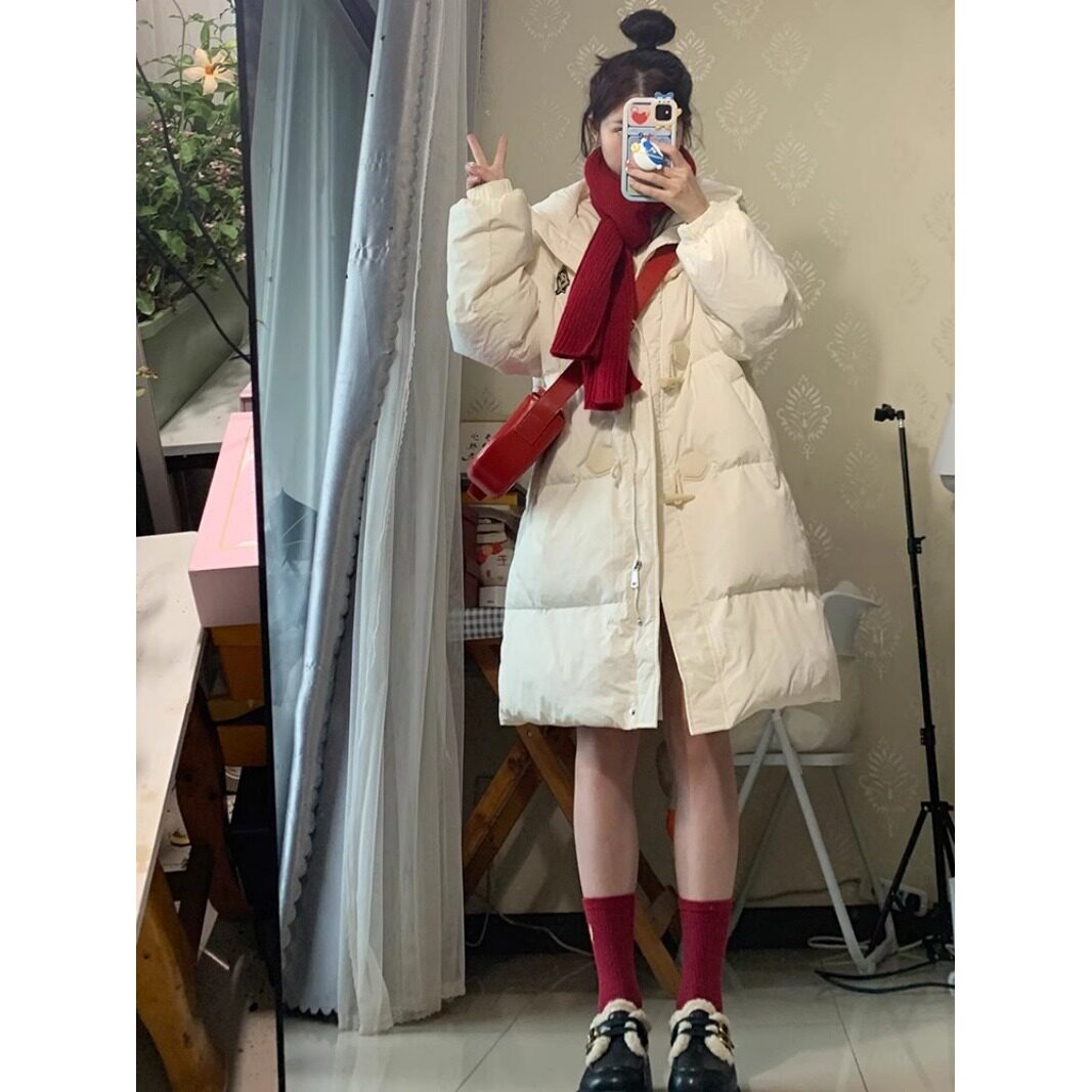 棉服女冬季2025新款中长款学院风小个子外套棉衣