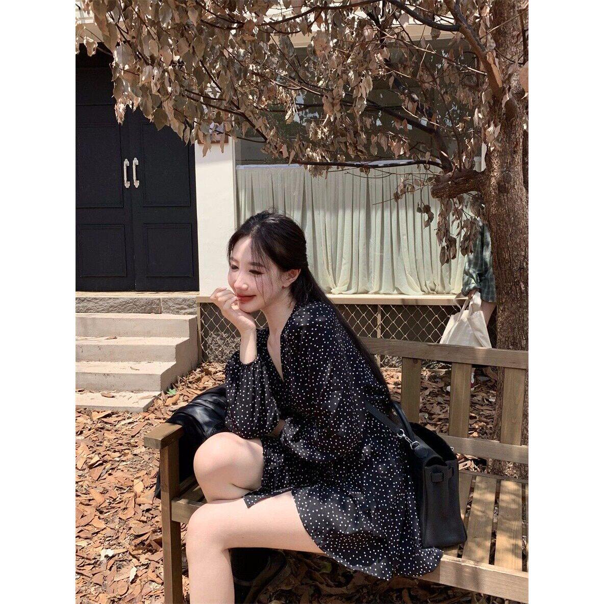 长袖短裙连衣裙字女a裙子