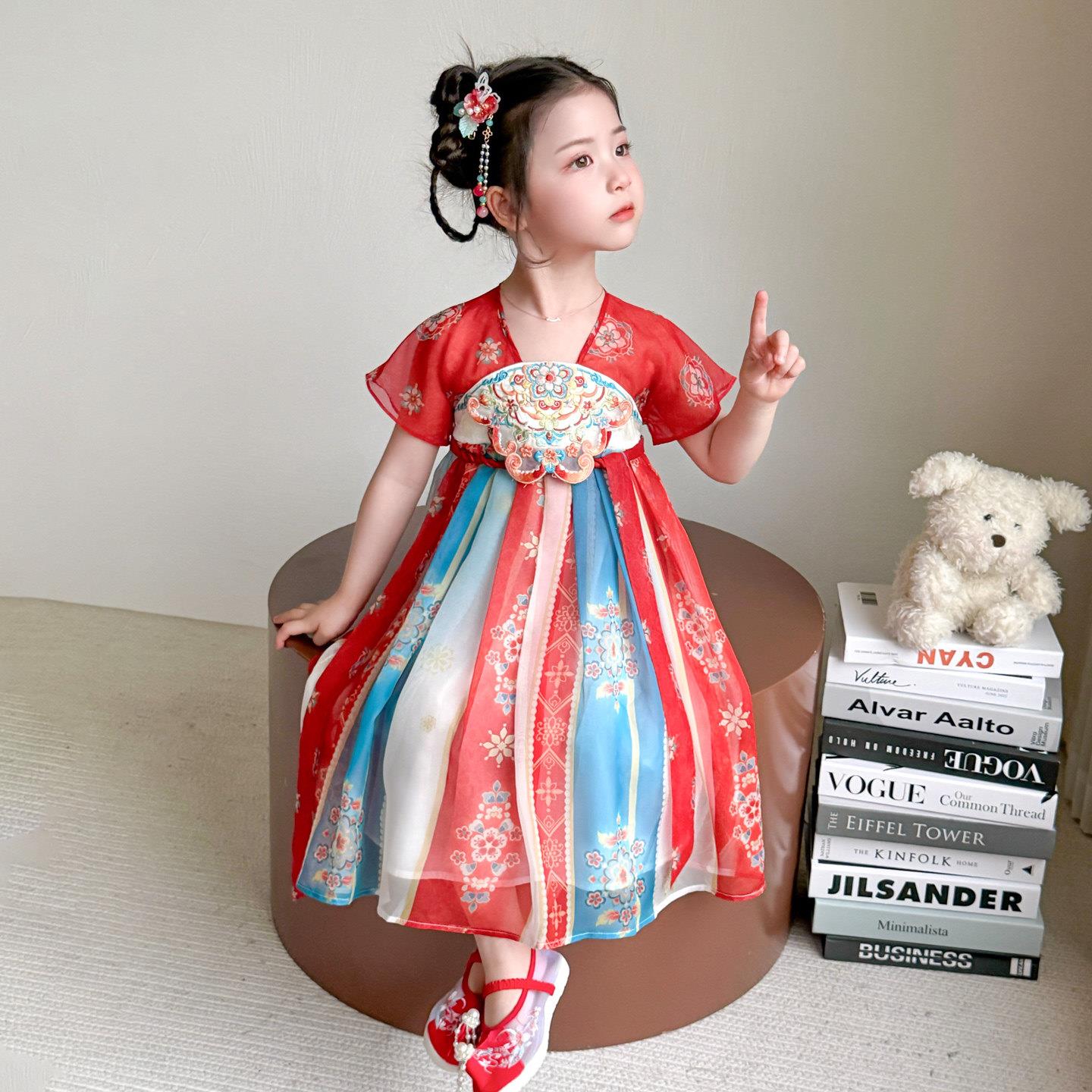 儿童夏季新款中国风童装裙子2026女童超仙汉服洋装宝宝古装襦裙